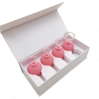 4 PCS Glass Facial Cupping Therapy Set Glass, Silicone Vacuum Suction Face Massage Cups Anti Cellulite Lymphatic Therapy