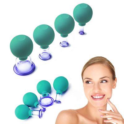 4pcs/set Strong Suction Silicone Body Massager Vacuum Cupping Cups Anti Cellulite Vacuum Cans Cupping Cup Massage Relax