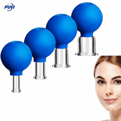4pcs Rubber Head Glass Vacuum Cupping Cups Medical Vacuum Therapy Family Body Massage Suction Cans Home Massage cupping
