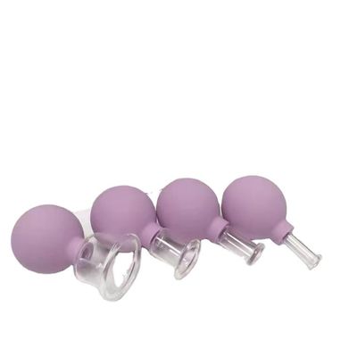 Purple 4 pcs Traditional Silicone Vacuum Chinese Cupping Massage Set Fantastic Silicone Cupping Cups Set