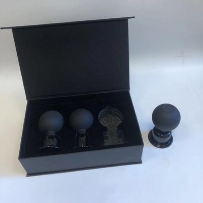 Black 15/25mm Facial Cupping Glass Suction Massage 2 Set Antirheumatic Cupping Set Easy Face Cupping Cup