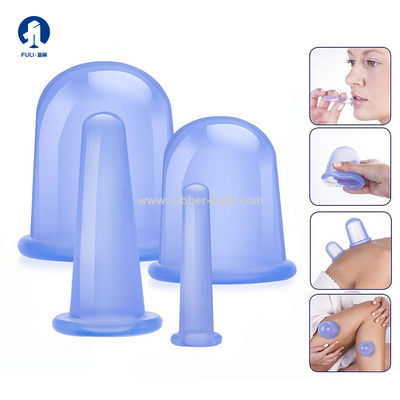 4 Pcs Anti Cellulite Massage Oil And 4 Different Sizes Vacuum Silicone Massage Cupping Cups Treatment Kit