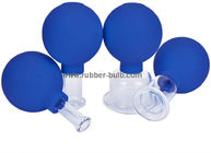 4 Pieces Glass Facial Cupping Set-Silicone Vacuum Suction Massage Cups Anti Cellulite Lymphatic Therapy Sets For Face