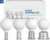 Glass Facial Cupping Set-Silicone Vacuum Suction Massage Cups Anti Cellulite Lymphatic Therapy Sets For Eyes, Face And B