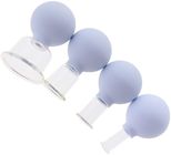 Light Blue 4pcs Chinese Glass Facial Cupping Therapy Massage Set Hijama Ventouse Cuping Cups Vacuum Cans