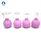 Rose red 4 Pcs Facial Rejuva Cup Facial Hijama Cupping  Facial Cups Glass Cupping Therapy Set For Face And Body