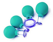 Green 4pcs Silicone Anti-Cellulite Massager Cup Vacuum Cupping Set Facial Massage Cups Chinese Suction Cup