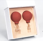 2 Pcs Of Different Size rust red China Reusable Vacuum Facial Cupping Set,Cupping Therapy Cups,Facial Cupping Kit