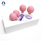 Pink 4 Pcs Body Face Massage Silicone Cupping And Guasha Board Set Glass Facial Cupping Vacuum Cupping Therapy
