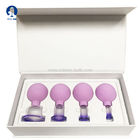 Glass Facial Cupping Therapy Sets Cup Massage,4 Pieces Silicone Vacuum Suction Lymphatic Drainage Massage Cupping Tool