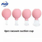 Oem color and logo 4pcs Rubber Face Cupping Massage Set Vacuum Facial Cupping Cup