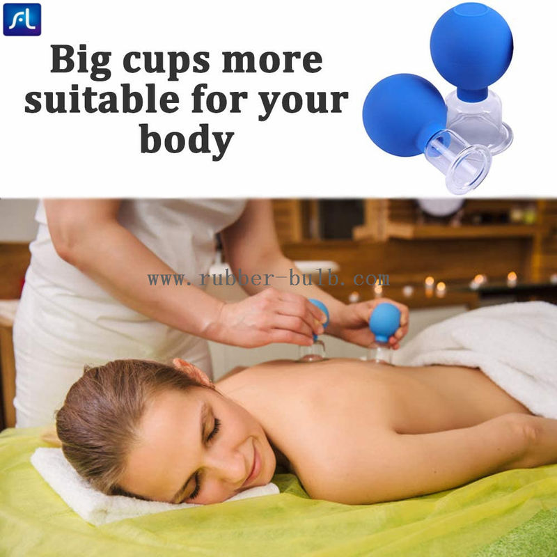 4pcs 55mm Silicone Facial Glass Cupping Therapy Set