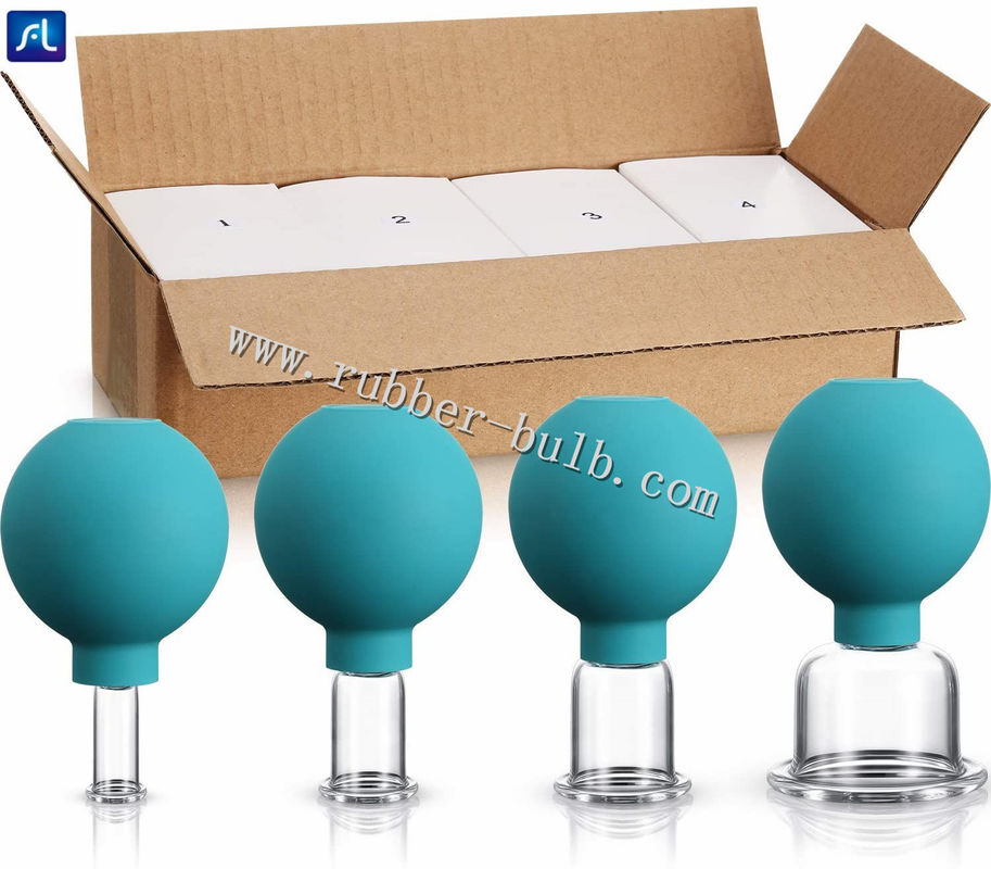 Silicone Rubber Glass Massage Cupping Set For Stimulating Collagen