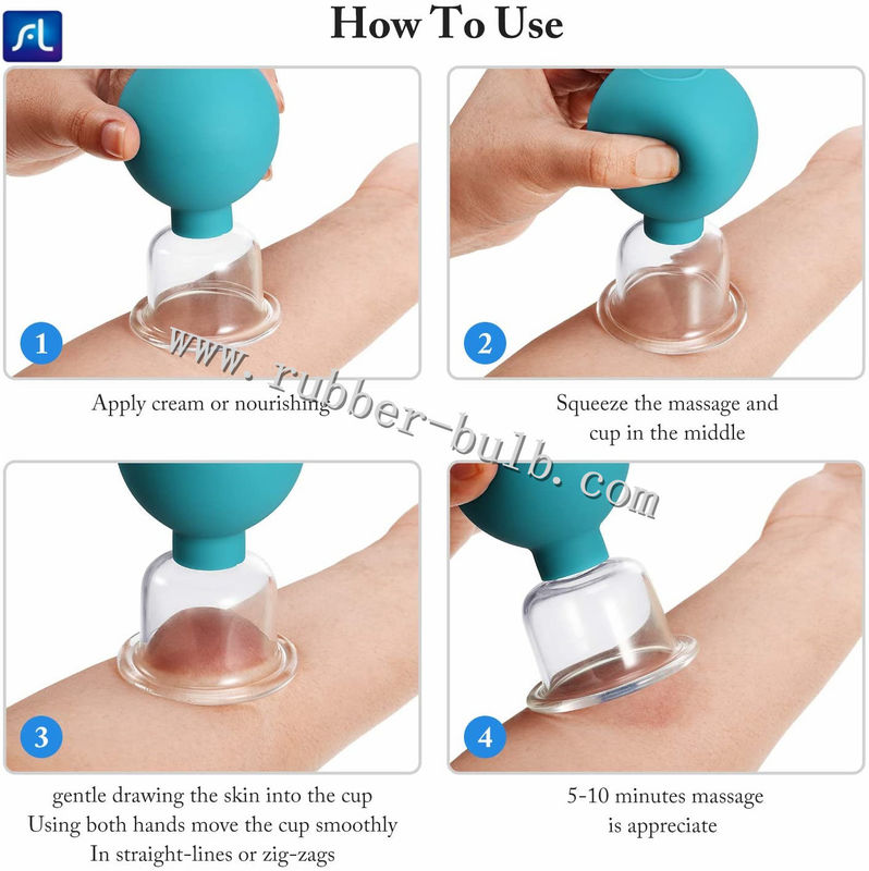 Silicone Glass Cupping Therapy Set 35cm For Refining Pores