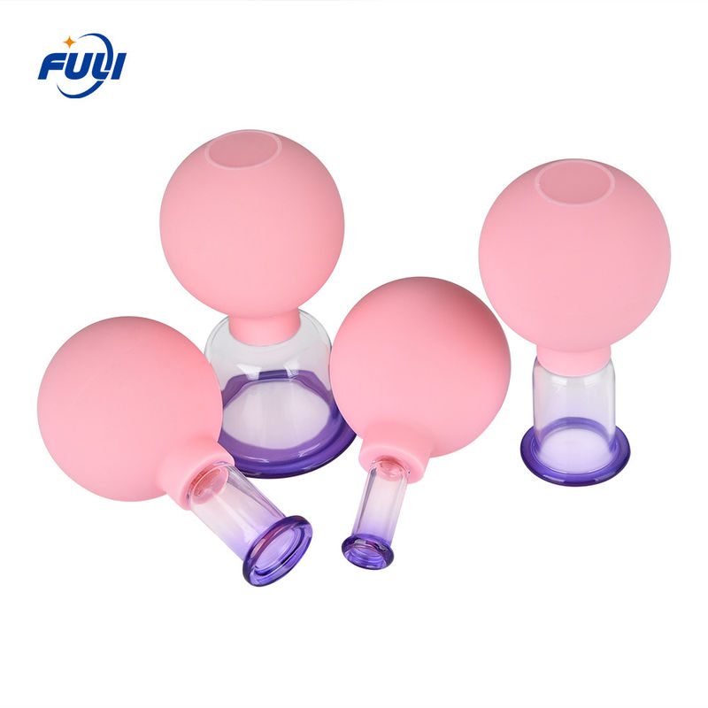 ４Pcs Different Size Anti Cellu Vacuum Cupping Cup Silicone Family Facial Body Massage Therapy Cupping Cup