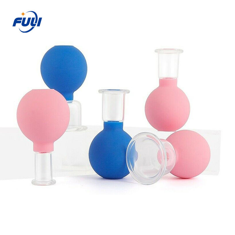 4 Pcs Facial Lifting Silicone Face Cupping Cups Jar Vacuum Vaccum Cupping Medical Silicone Therapy