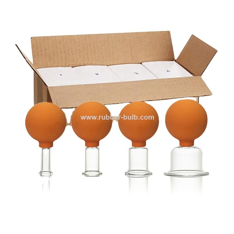 Orange 4 Pcs Anticellulite Set Vacuum Cupping Set Massageador Facial Massage Cups Chinese Suction Cups Relax