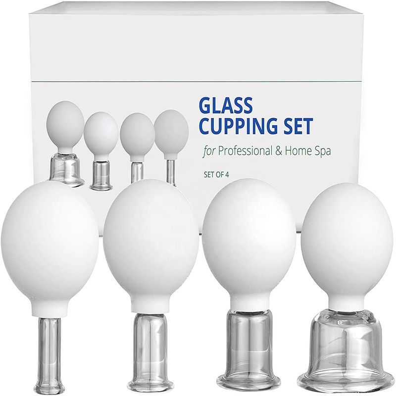 4 Pcs Facial Glass Cupping Perfect For Cupping Massage, Lymphatic Drainage, Anti Aging Beauty Tool, For Face, Neck