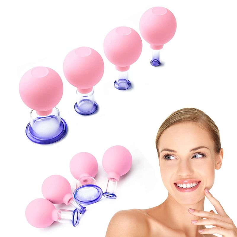 4 Pcs A Set Favorable Reusable Bap Free Silicone Massage Suction Cups Silicone Facial Cupping Therapy
