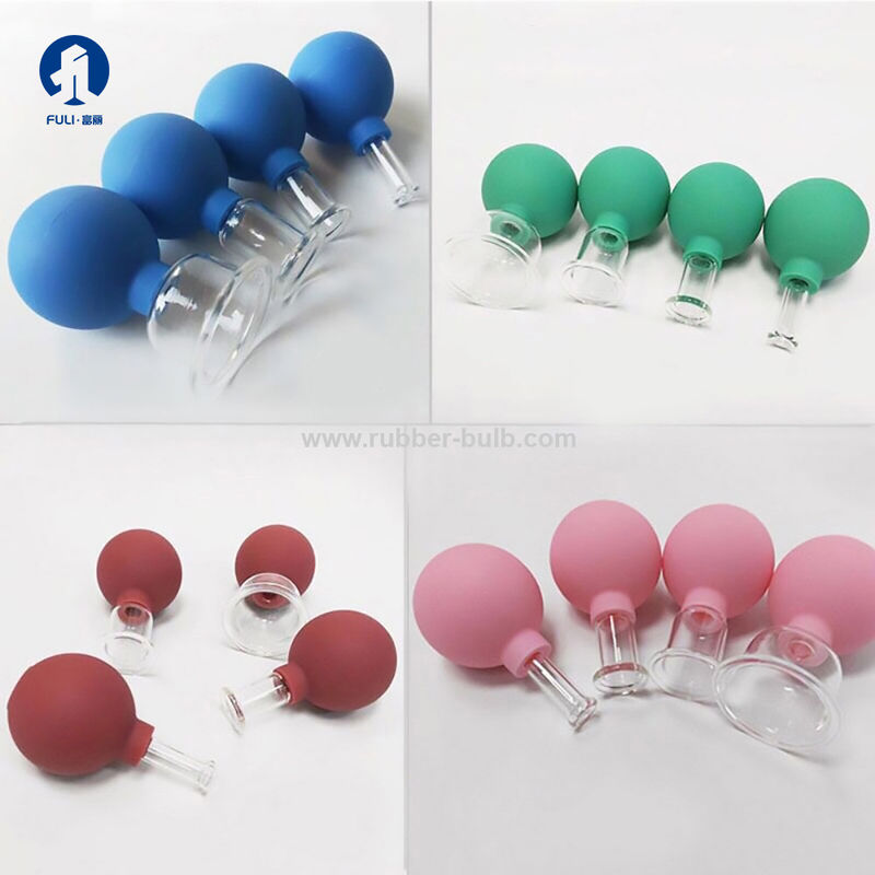 Low price promotion high quality vacuum cupping 4 piece set rubber straw glass cupping noodle cupping massager