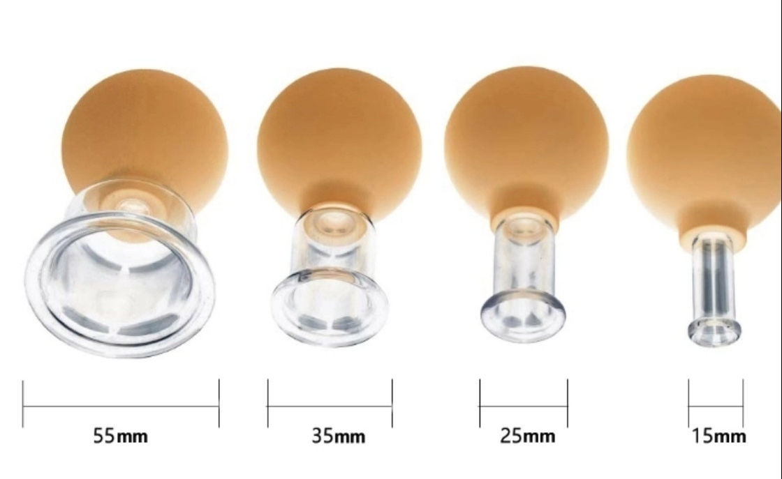4Pcs Jars Rubber Vacuum Cupping Glasses Massage Body Cups Glass Anti Cellulite Cans Face Sucker Suction Cup Therapy Set