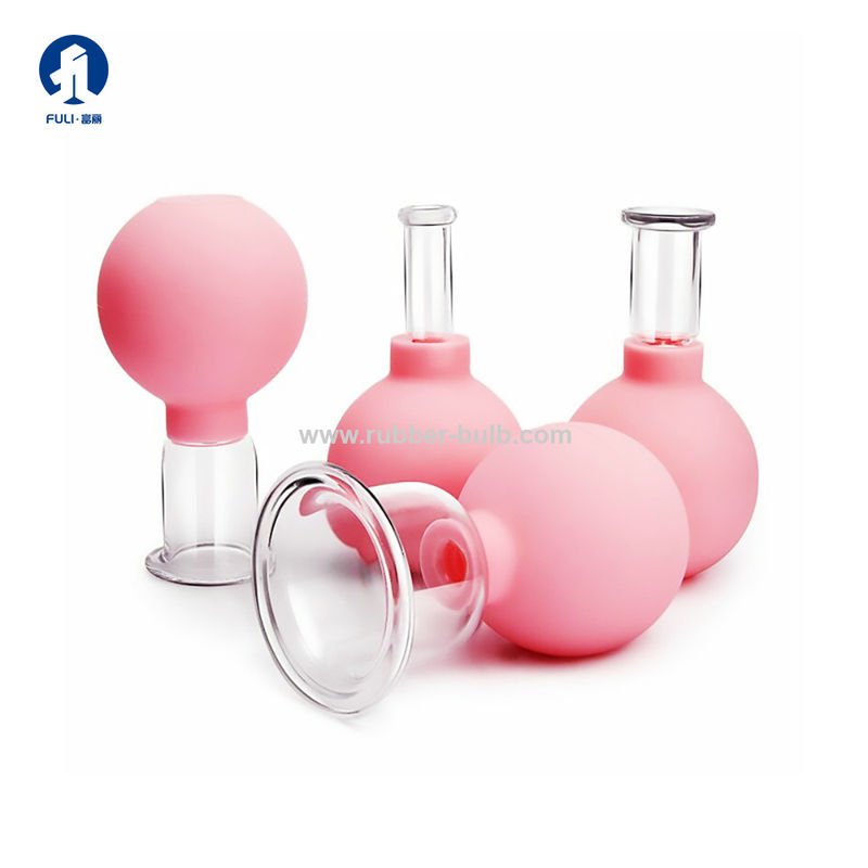 4 Pcs 15/25/35/55mm Pink Vaccum Massage Cups Cupping Hijama Cups Pull Out Vacuum Apparatus