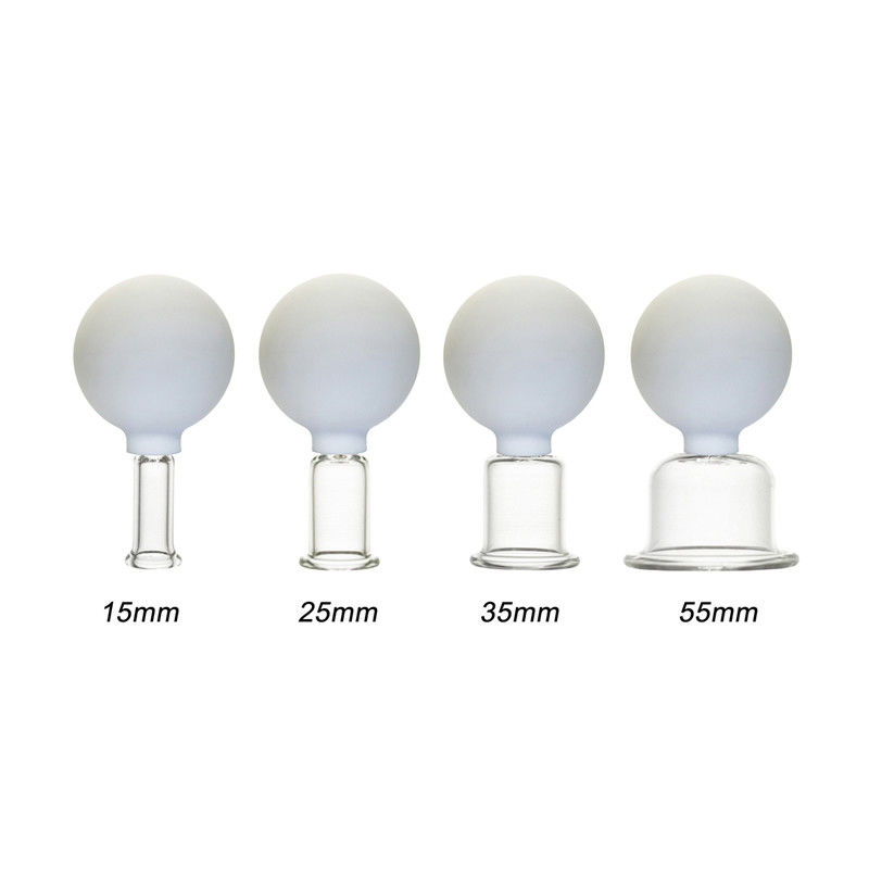 Anti Aging Glass Cupping Therapy Set Silicone Ball Glass Vacuum Cupping Jars For Cellulite