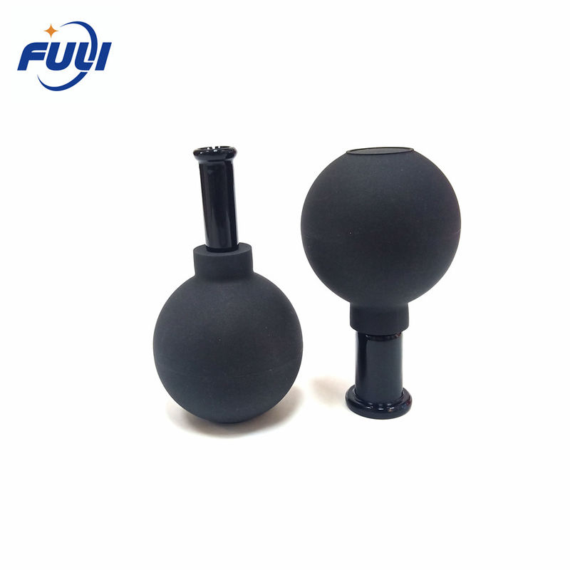 2 Pcs Different Size Black  Facial Lifting Silicone Face Cupping Cups Jar Vacuum Vaccum Cupping Medical Silicone Therapy