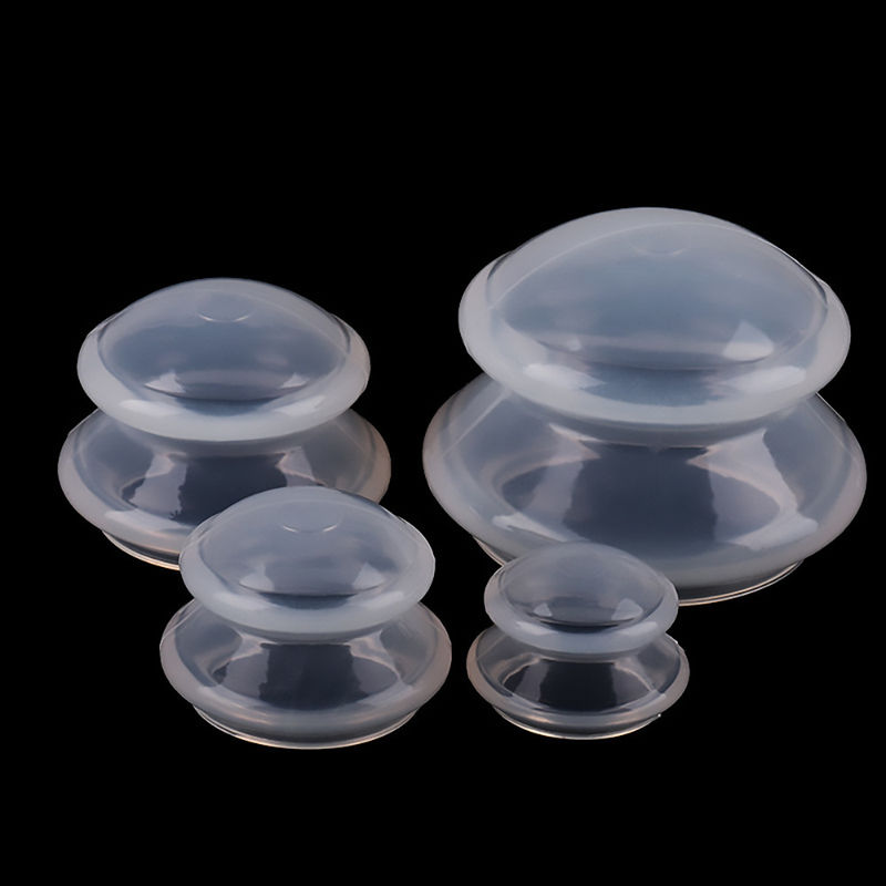 4 Pcs Different Size Anti Cellulite Silicone Massage Cups Anticellulite Cups Set Vacuum Cup Set Facial Suction