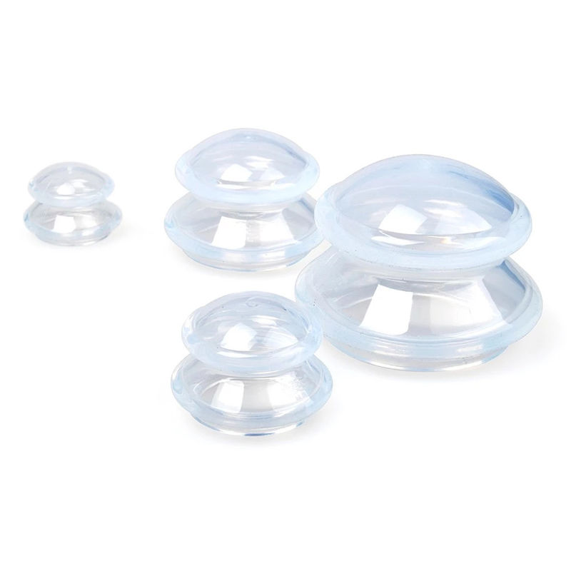 4pcs Different Size  Anti Wrinkle and Anti Aging Effect Silicone Massage Therapy Facial Cupping Set