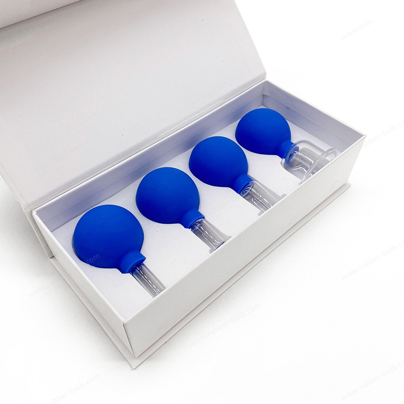 Vacuum Glass Cupping Therapy Set Antirheumatic 4 Pcs For Face and Body