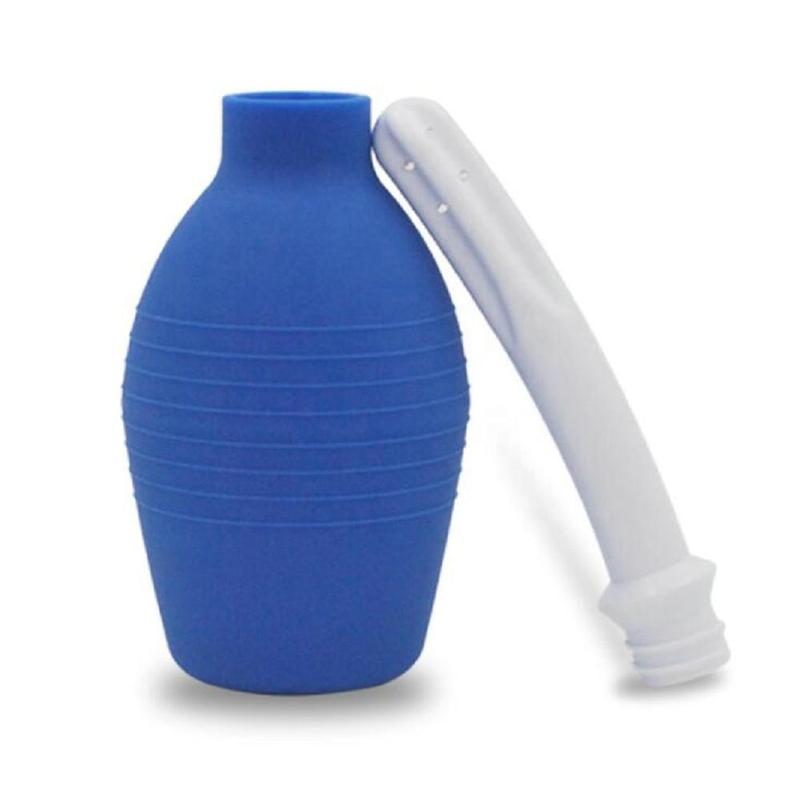 Pear shaped enema cleaning and flushing adult manual extrusion enema device is safe and hygienic
