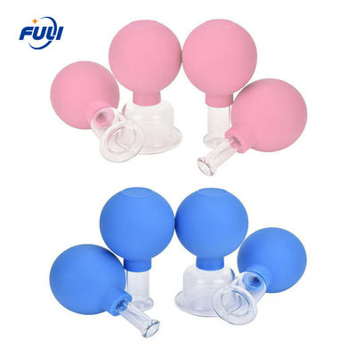 4Pcs Glass Facial Cupping Set - Professional Grade Silicone Facial Cupping for Body, Face, Neck, Back, Eye Massage