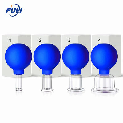 OEM Amazon hot 4 pieces Eye Face Silicone Vacuum Massage Cupping Kit small therapy silicone facial cupping set