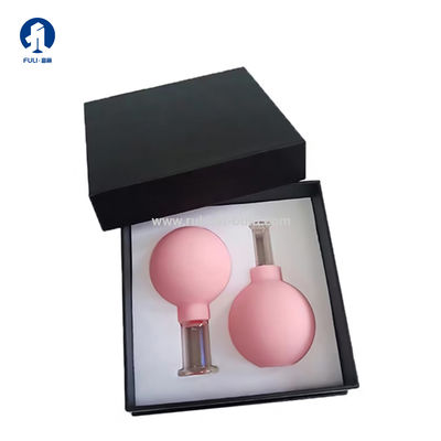 2 Pieces Silicone Cupping Cups Vacuum Suction Cupping Cups For Face Skin Back Shoulder Muscle (Pink)