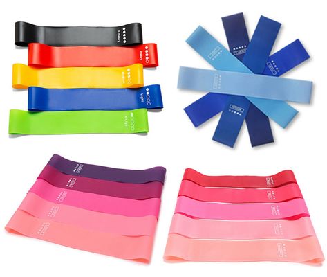 5 Pieces Suit Elastic Mini Yoga Resistance Rubber latex silicone tpe  Bands
