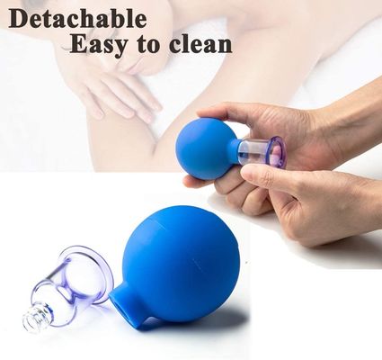 2 Pieces Silicone Vacuum Suction Lymphatic Drainage Massage Cupping Tool Cups For Body And Facial Care
