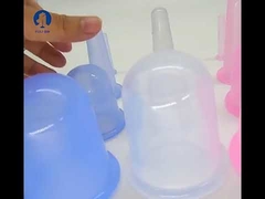 Reusable 6.8*53/6*1.5cm Silicone Vacuum Anti Cellulite Cupping Set
